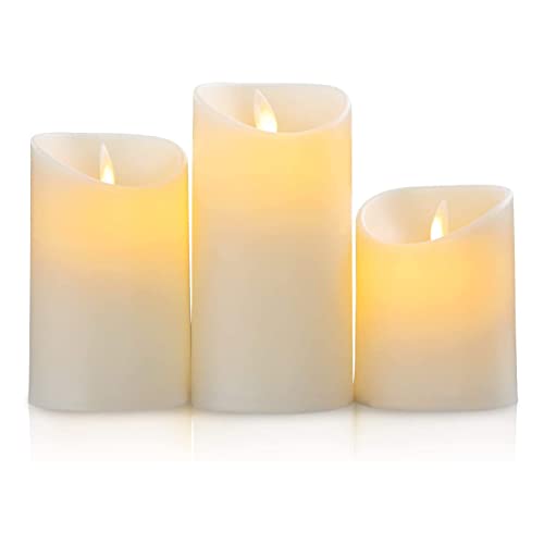 SALCAR 3er Set LED Kerzen, Flammenlose LED Kerzen Licht Warm mit...