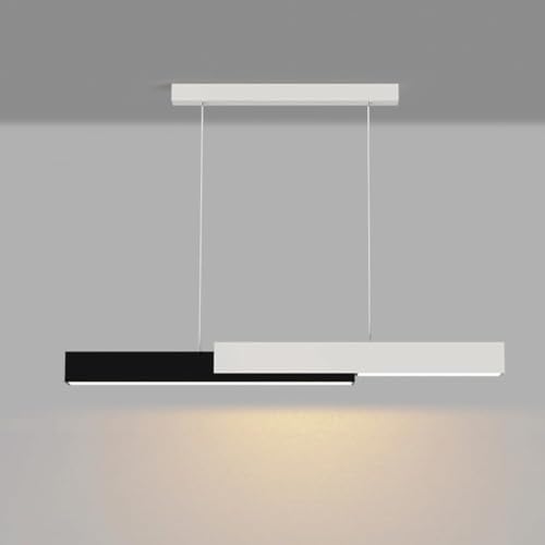 Lustre linéaire LED 40W en fer forgé au design nordique épuré pour chambre