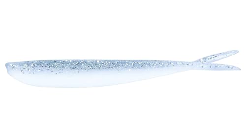 Lunker City Fishing Fin-S Fish 10" Split Tail Soft Plastic Jerk Bait Minnow Original Walleye and Bass Lure, 3 Per Bag, Made in The USA - 132 Ice Shad