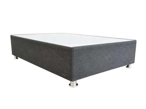 El Mejor Listado de Camas Individuales Con Colchon para comprar hoy. 48 FOBI Base Box Individual Lino Gris – Marco de Madera para Colchón Individual, Diseño Moderno Tapizado, Estructura Resistente, Patas Metálicas Estables, Ideal para Dormitorio