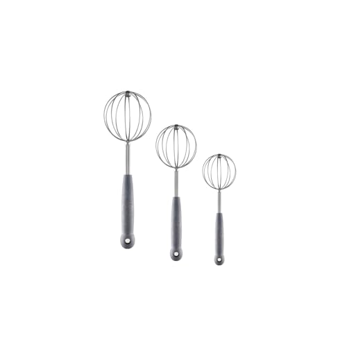 Stainless Steel Whisk Set Dough Whisk Egg Beater Ball Wire Whisk for Cooking,Whisking, Beating, Stirring Batters Jam 3 Packs (10