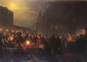 Peinture à l'huile The Night Fair par Van Schendel pour sublimer votre salon de 20x24"