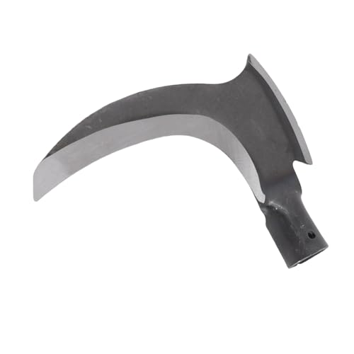 Aoresac Doppia Falce in Acciaio Ad Alto Contenuto di Manganese, Falciatura Multifunzionale per Tagliare Alberi Doppia Falce con Bastone di Legno, Facile (Testa di taglio singola)