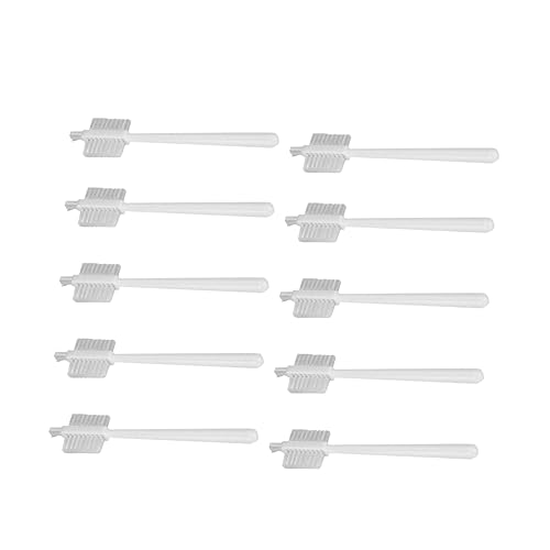 OHPHCALL 10Pcs Triple Sided Cleaning Brush for Juicer and Soymilk Machines Plastic Handle Long Reach Design Flexible Bristles for Efficient Kitchen Cleaning White