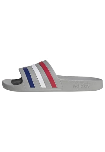 adidas Unisex-Adult Adilette Aqua Grey/Mystery Ink/Pure Ruby 6