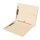 Doctor Stuff Manila Pocket File Folders - Letter Size, Two Fasteners, 11pt Manila, Box of 50