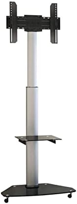 Diagram showing different configurations of the KIMEX 030-2020 TV stand, including height adjustment and screen rotation.