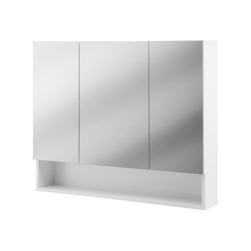 Cefito Medicine Cabinets Mirror Bathroom Wall Mirror Cabinet with Storage Adjustable Shelves 900x750mm Open Shelf White