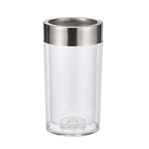 Bambelaa! Refroidisseur de vin - Refroidisseur de bouteille - En plastique - Double paroi - Avec anneau en acier inoxydable - Environ Ø 12 x H 19,5 cm