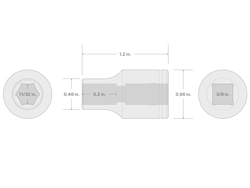 Image of TEKTON 3 /8 Inch Drive x 11 /32 Inch Shallow 6-Point Socket | SHD12009