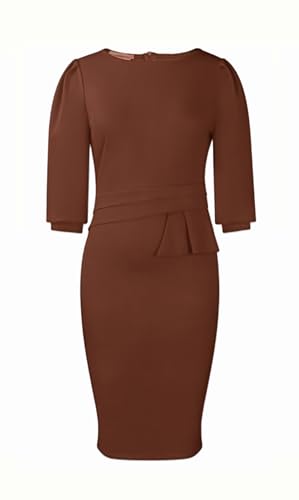 Image of ZVO Midi Dress for Women Pencil Dress Fashion Work Dress Elegant Church Dress High Waist Outfits