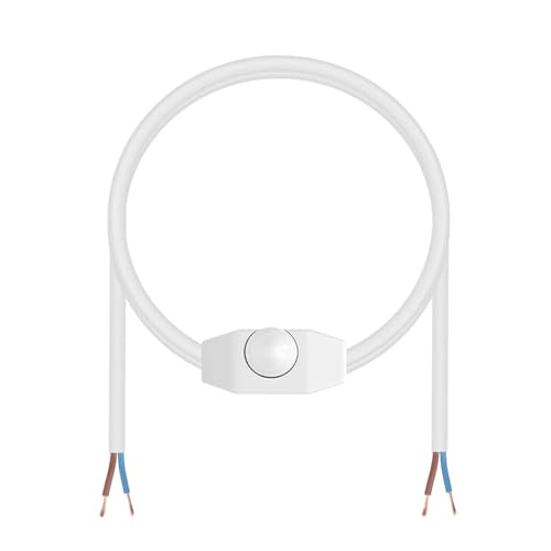 CABLEPELADO Regulador de Intensidad para Lámpara – Interruptor Dimmer Blanco con Cable de 2 m | Compatible con Bombillas Halógenas, Incandescentes y Regulables | 220V