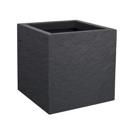 Jardiniere carré Volcania Up 21L - Anthracite - 29.5x29.5x29.5cm - EDA Plastiques