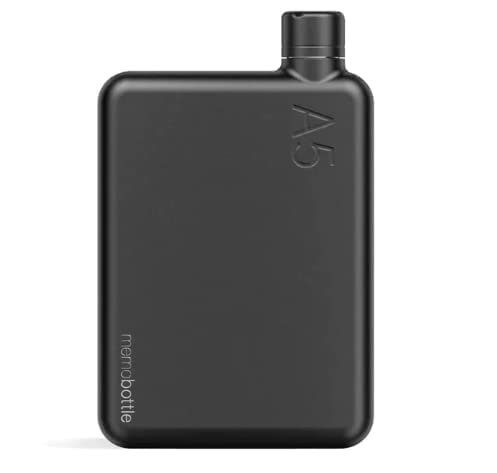 Image of memobottle A5 STAINLESS STEEL (BLACK) | 36 oz / 1080 ml | Durable, Leak-Proof, Premium Water Bottle | BPA-free| Ideal for Modern Lifestyle, Gym Workouts & Travel