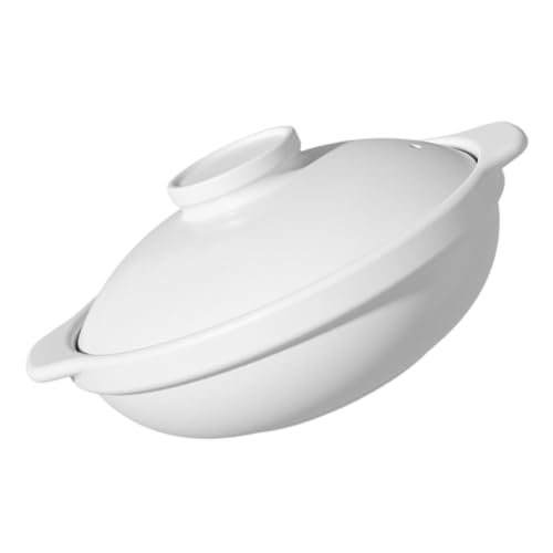 KICHOUSE Casseruola in Ceramica Per Cucinare Casseruola Coperchio Per Zuppe Calde Brasare Pollo e Cucinare Porridge Per Uso Domestico e Ristoranti Doppi Manici Per Trasporto Facile e