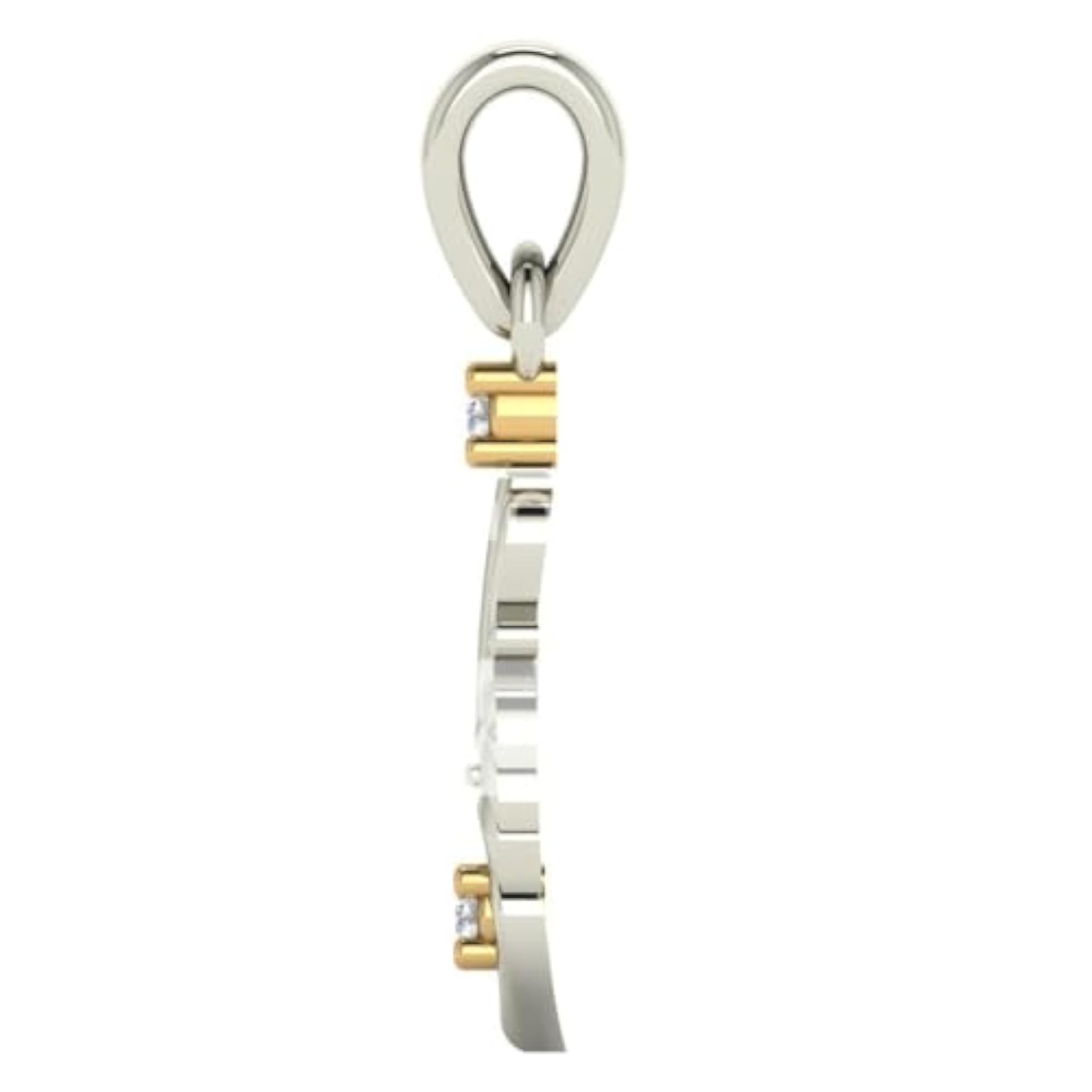 Women's 9KT White Gold Pendant, Elegant Design