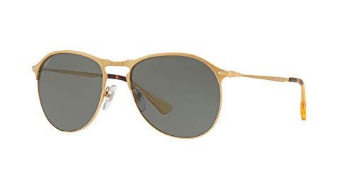 Persol Sunglasses Gold Frame, Green Lenses, 53MM