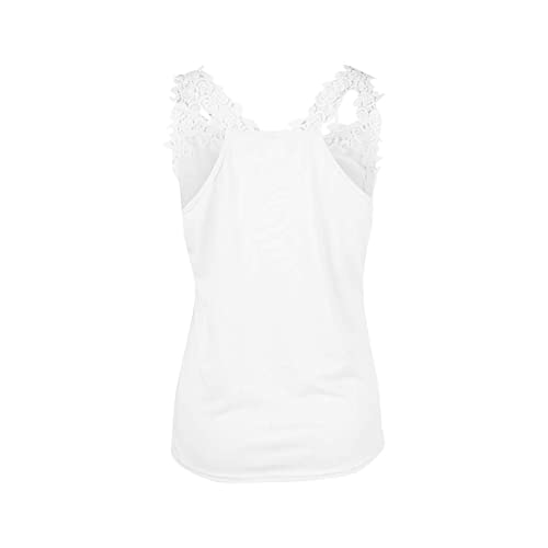 Débardeur d'été en dentelle patchwork pour femme col en V chic - 4