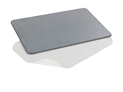 WENKO Tapis de bain diatomite, tapis de salle de bain idéal pour la sortie de douche, tapis de sol de salle de bain, tapis salle de bain antidérapant, 60x39 cm, Simi, Gris