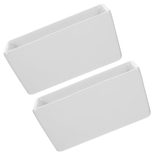 QUMIIRITY Azucareros de Cerámica Cuadrados 2 Piezas para Azúcar y Puré de Patatas, Recipientes Resistentes Aptos Microondas, Contenedores para Almacenar Alimentos y Café, Color Claro, Base