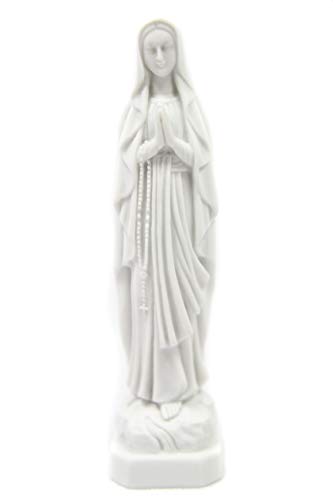 Estatua Virgen de Lourdes 15 cm Piedra Blanca Hecha en Italia miniatura 1