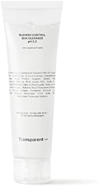 Transparent Lab Blemish Control BHA Cleanser PH 3.5 - Face Cleanser for Aging Skin Prone to Breakouts