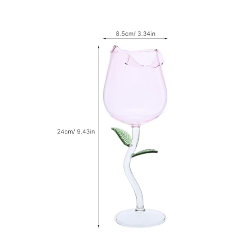 Verres à vin rosé en verre transparent coupe à pied fête - 3
