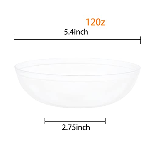 Bucla 50 Pack 12Oz Clear Plastic Bowls-Disposable Crystal Plastic Bowls- Premium Heavy Duty Clear Salsa Bowls For Wedding &Parties #TOP2