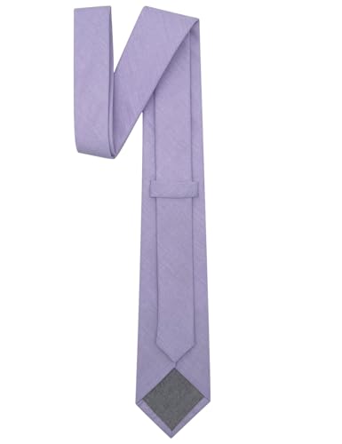 Image of Kebocis Mens Solid Color Cotton Necktie for Men