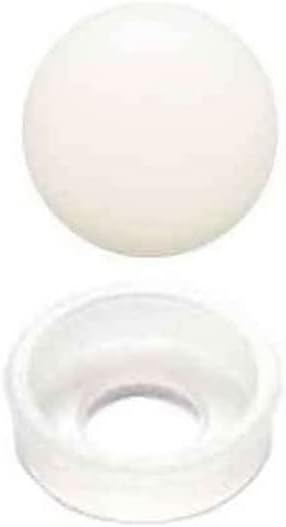 64 Vivid White License Plate Frame Screw Covers & Snap Washers for SAE Fasteners Model-PYT-8888-5065