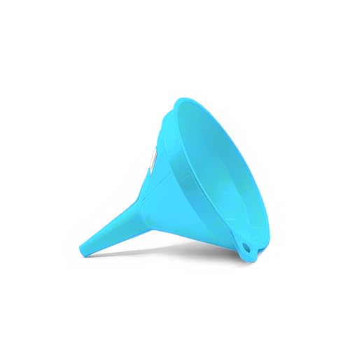CABLEPELADO - Embudo - cono de trasvase - pipeta - tolva para alimentación - libre de BPA - facil de limpiar - 19 cm (Azul)