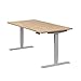 Produktbild boho office® höhenverstellbarer Schreibtisch 160 x 80 cm - Elektrisch stufenlos, 2 Motoren, 3-Fach Teleskop, Memoryfunktion, Kollisionsschutz - Homedesk Silber inkl. Tischplatte in Wildeiche