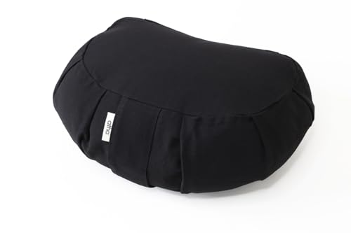 atha Cojín de Meditación Satya – Funda de Algodón Lavable – Relleno Ajustable de Cáscara de Trigo Sarraceno – Ergonómico y Ecológico para Yoga, Mindfulness y Postura Correcta Satya - Negro