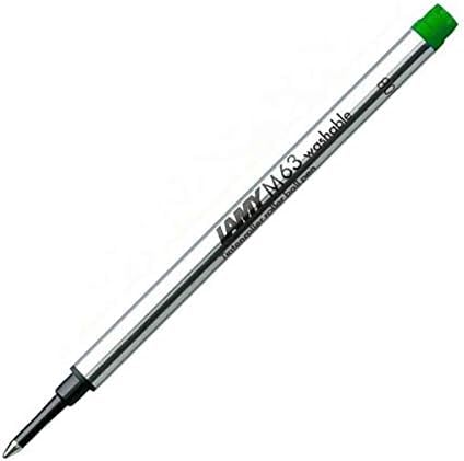 Lamy M63 large-capacity metal rollerball refills - Original replacement refills for all rollerball pens with cap - Document-proof - Medium line width in green ink โ image 1
