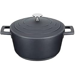 Cazuelas De Aluminio Precios MasterClass Cazuela Pequeña con Tapa 2.5L/20cm, Aluminio Fundido Ligero, Apta para Horno y Placa de Inducción, Negra