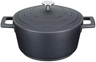 MasterClass Small Casserole Dish with Lid 2.5L/20 cm, Lightweight Cast Aluminium, Induction Hob and Oven Safe, Black