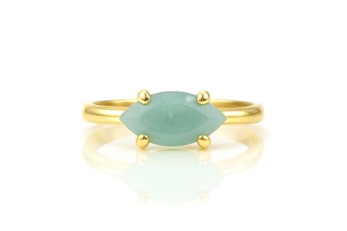 Bague aigue-marine mars bijoux faits main or 14k