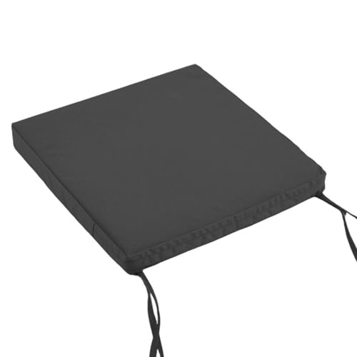 JORTUIO Impermeable Cojines para Sillas de Jardin 40x40/45x45 /50x50cm Cojín Cuadrado para Silla de Exterior Terraza,Espesor 5/8 cm,Cojín de Asiento Suave para Taburete Patio(Gris Oscuro,35x35x5cm)
