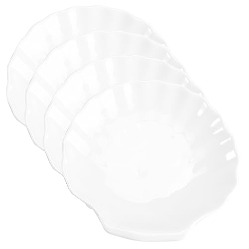 IMIKEYA 4 Pezzi Vassoi Per Alimenti in Forma Di Conchiglia in Porcellana Da 4 Pollici Per Colazione, Dessert, Contorni, Da Usare in Ambienti Domestici e Riunioni Con Ospiti