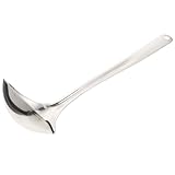 OSALADI Stainless Steel Soup Ladle Long Handle Oil Separator Colander Kitchen Utensil for Grease Removal and Serving Mirror Polished Smooth Edges Safe for Beginners and Everyday Cooking