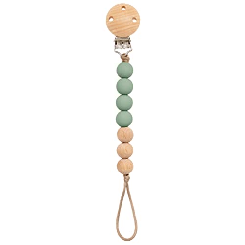 Buba Prendedor De Chupeta Silicone E Bambu Verde
