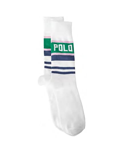 POLO RALPH LAUREN Men's Rugby Crew Socks, White, 10-13