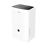 Whirlpool 50 Pint Energy Star Certified Dehumidifier with Pump in White, Compact Quiet Efficient Humidity & Moisture Absorber for Home, Bathroom, Bedroom, Living Room, Garage, Attic, Whole Home
