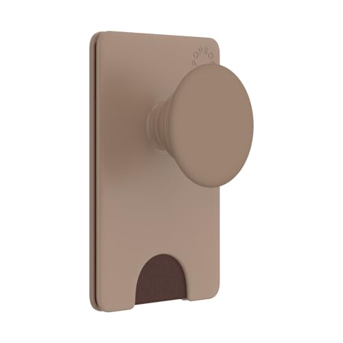 Image of PopSockets Adhesive Phone Wallet and Card Holder with Grip, Neutral - Latte