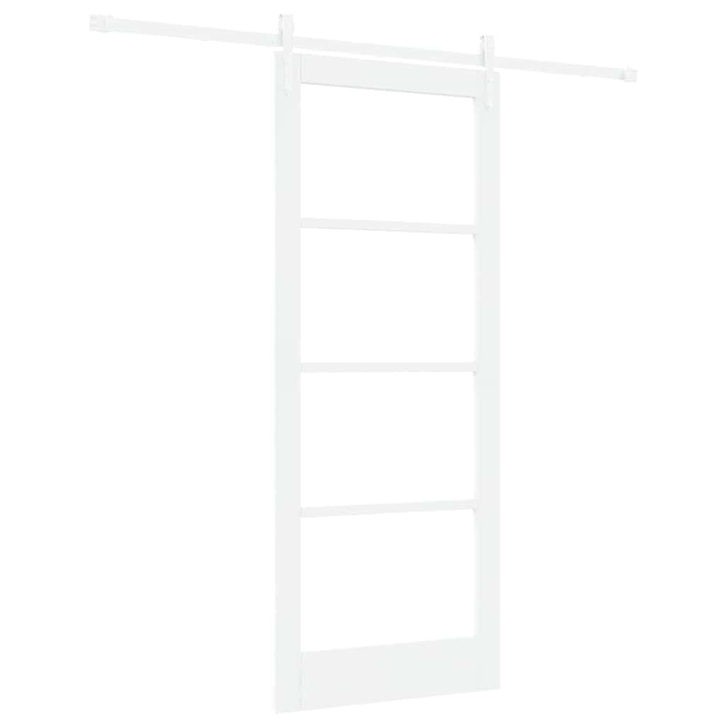 Porta scorrevole bianca, 83 x 202 cm, in legno di pino massiccio