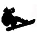 Bhysfenhgttvv 2 szt. naklejka samochodowa 14,1 cm * 10 cm interesująca snowboard sportowa naklejka winylowa lodówka ściana naklejka samochodowa czarna