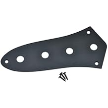 KAISH USA Specs Metal J Bass Control Plate Aluminum Anodized Jazz Bass JB Control Plate with 3/8" CTS Pot Holes for American/Mexican Jazz Bass Black