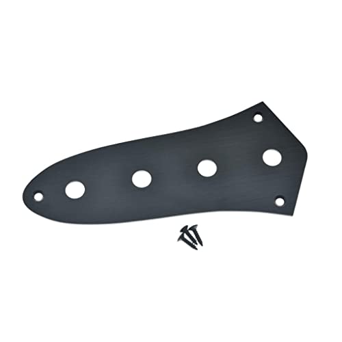 Kaish Usa Specs Metal J Bass Control Plate Aluminum Anodized Jazz Bass Jb Control Plate With 3/8" Cts Pot Holes For American/Mexican Jazz Bass Black #TOP8