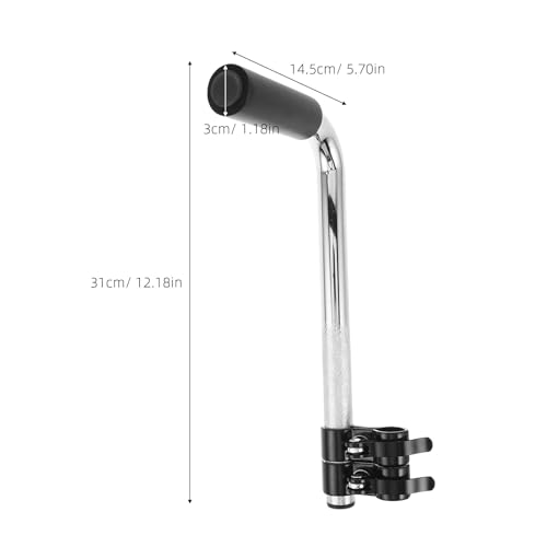 Extensores de mango de silla de ruedas de acero inoxidable con dos empuñaduras acolchadas 3