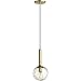 Dainolite 1LT Incand Pendant, AGB w/CLR Hammered Glass
